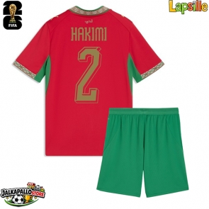 Marokko Achraf Hakimi #2 Kotipaita Lapsille MM-kisat 2026 Lyhythihainen (+ shortsit)